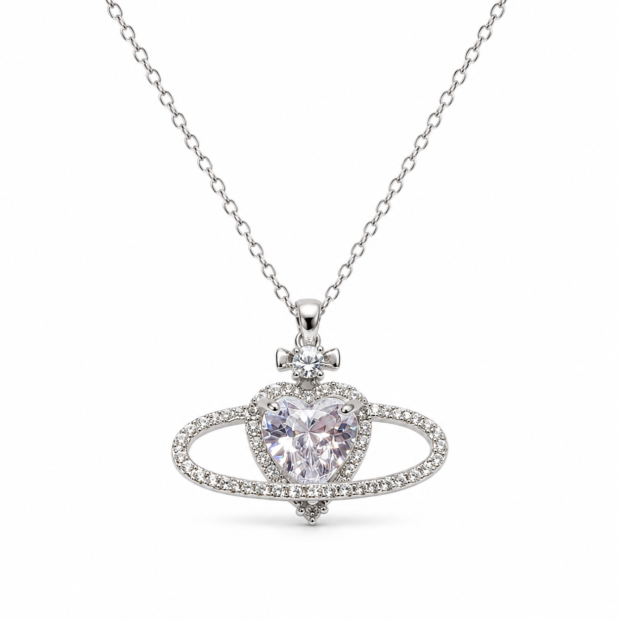 Saturn Heart Necklace
